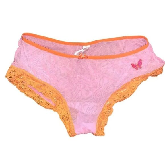 Vintage y2k mesh embroidered butterfly bikini panties - Picture 1 of 3